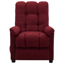  Rozkładany fotel masujący, elektryczny, winna czerwień, tkanina Lumarko!