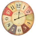  Zegar ścienny w stylu vintage, kolorowy, 60 cm Lumarko!