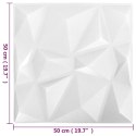  Panele ścienne 3D, 48 szt., 50x50 cm, diamentowa biel, 12 m² Lumarko!