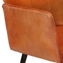  Fotel z podnóżkiem, brązowy, obity prawdziwą skórą Lumarko!