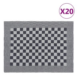 Ręczniki kuchenne, 20 szt., czarno-białe, 50x70 cm, bawełna Lumarko!