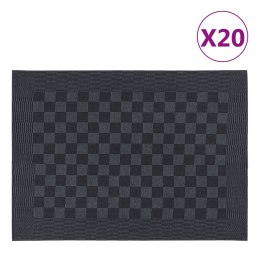 VidaXL Ręczniki kuchenne, 20 szt., czarno-szare, 50x70 cm, bawełna