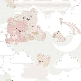 Tapeta Mondo baby Hug Bears, różowo-beżowa Lumarko!