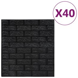 Panele 3D z imitacją cegły, samoprzylepne, 40 szt., czarne Lumarko!