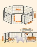 8-panelowy Kojec, żelazna klatka dla psów, ciężkie ogrodzenie zwierząt domowych, pióro szczeniaka, składane i przenośne, 77 x 60