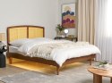 Łóżko LED drewniane 160 x 200 cm jasne VARZY Lumarko!