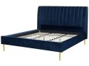 Łóżko welurowe 180 x 200 cm niebieskie MARVILLE Lumarko!