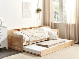 Łóżko wysuwane drewniane 90 x 200 cm jasne EDERN Lumarko!
