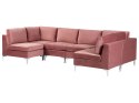Sofa modułowa 6-osobowa welurowa różowa EVJA Lumarko!