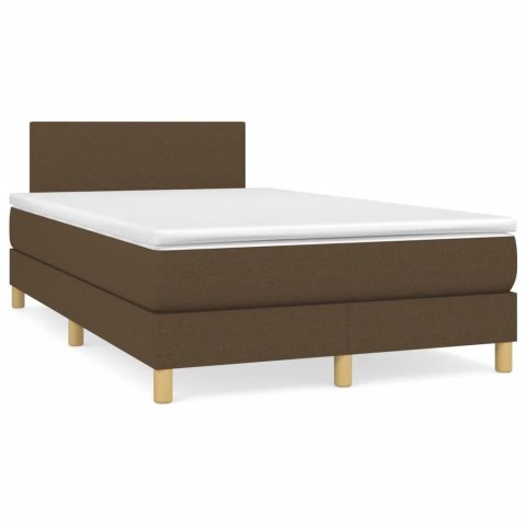 Łóżko kontynentalne z materacem, brązowe, 120x190 cm, tkanina Lumarko!