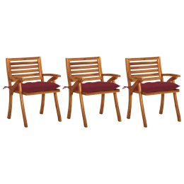 Krzesła ogrodowe z poduszkami, 3 szt., lite drewno akacjowe Lumarko!