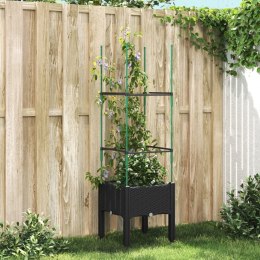 Donica ogrodowa z kratką, czarna, 40x40x142,5 cm, PP Lumarko!