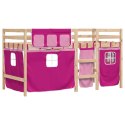 Dziecięce łóżko na antresoli, różowe zasłonki, 90x190 cm Lumarko!