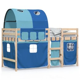 Dziecięce łóżko na antresoli, z tunelem, niebieskie, 90x190 cm Lumarko!