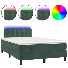 Łóżko kontynentalne z materacem i LED, ciemnozielone, 120x190cm Lumarko!