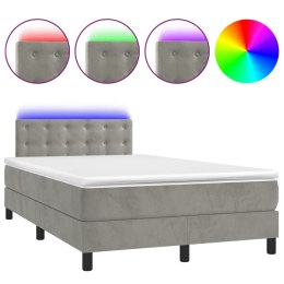 Łóżko kontynentalne z materacem i LED, jasnoszare, 120x190 cm Lumarko!