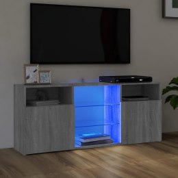 Szafka TV z oświetleniem LED, szary dąb sonoma, 120x30x50 cm
