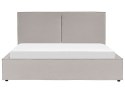 Łóżko z pojemnikiem tapicerowane 180 x 200 cm jasnoszare MOISSAC