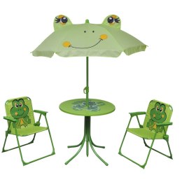  3-cz. dziecięcy zestaw mebli do ogrodu, z parasolem, zielony Lumarko!