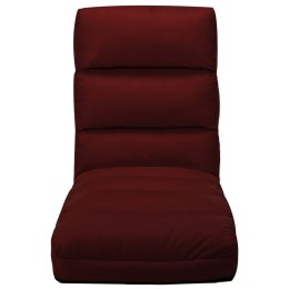  Składane krzesło podłogowe, winna czerwień, sztuczna skóra Lumarko!
