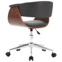  Obrotowe krzesło biurowe, szare, gięte drewno i tkanina Lumarko!
