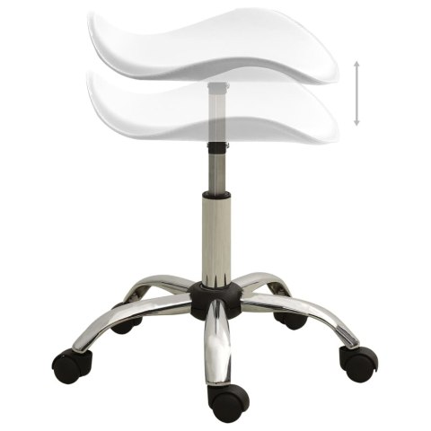  Taboret kosmetyczny, biały, sztuczna skóra Lumarko!