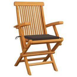  Krzesła ogrodowe, poduszki taupe, 4 szt., drewno tekowe Lumarko!