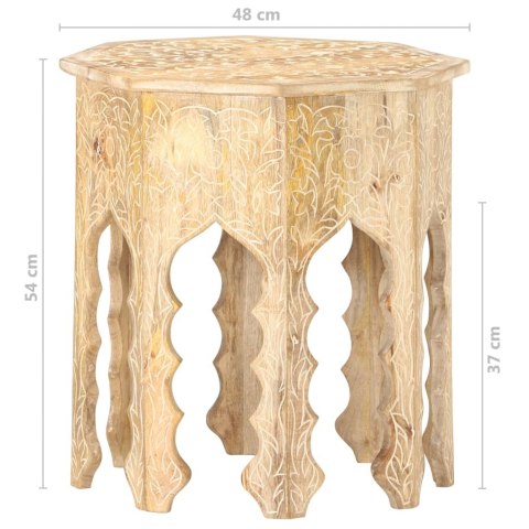  Stolik boczny, Ø48 cm, lite drewno mango Lumarko!