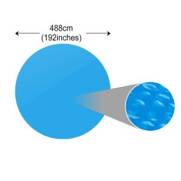  Pokrywa okrągła solarna na basen 488 cm, PE niebieska Lumarko!
