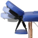  Niebieski składany stół do masażu 2 strefy z drewnianą ramą Lumarko!