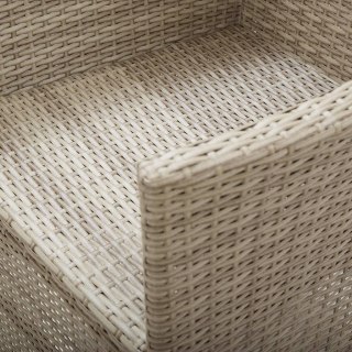  Rozkładane krzesła ogrodowe 2 szt., poduszki, rattan PE, beżowe Lumarko!
