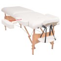  Składany, dwuczęściowy stół do masażu ze stołkiem, biały Lumarko!