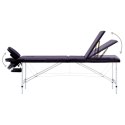  Składany stół do masażu, 3 strefy, aluminiowy, winny fiolet Lumarko!