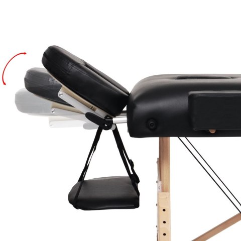  Składany stół do masażu, dwuczęściowy, grubość 10 cm, czarny Lumarko!