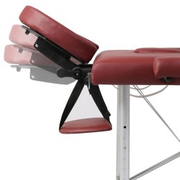 Lumarko Składany stół do masażu z aluminiową ramą, 2 strefy, czerwony