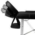  Składany stół do masażu z aluminiową ramą, 3 strefy, czarny Lumarko!