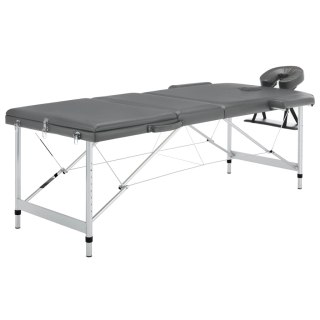  Stół do masażu, 3 strefy, rama z aluminium, antracyt, 186x68cm Lumarko!