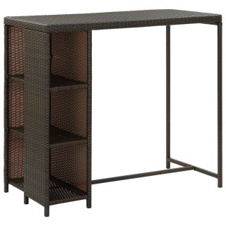  Stolik barowy z półką, brązowy, 120x60x110 cm, polirattan Lumarko!