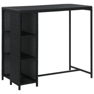  Stolik barowy z półką, czarny, 120x60x110 cm, polirattan Lumarko!