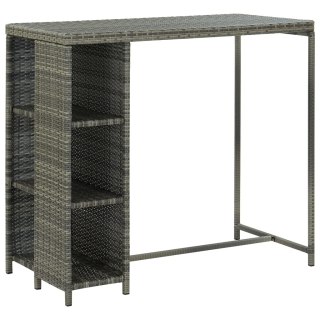 Stolik barowy z półką, szary, 120x60x110 cm, polirattan Lumarko!