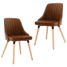  Krzesła stołowe, 2 szt., brązowe, aksamitne Lumarko!