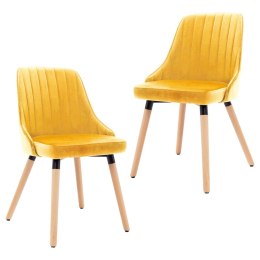  Krzesła stołowe, 2 szt., żółte, aksamitne Lumarko!