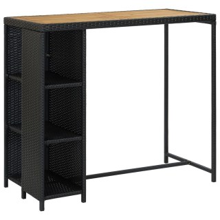  Stolik barowy z półką, czarny, 120x60x110 cm, polirattan Lumarko!