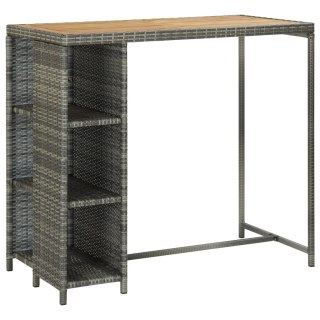  Stolik barowy z półką, szary, 120x60x110 cm, polirattan Lumarko!