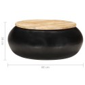  Stolik kawowy, czarny, 68x68x30 cm, lite drewno mango Lumarko!