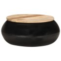  Stolik kawowy, czarny, 68x68x30 cm, lite drewno mango Lumarko!