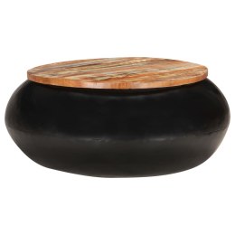  Stolik kawowy, czarny, 68 x 68 x 30 cm, lite drewno z odzysku Lumarko!