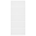 5-poziomowy regał, biały, 80x30x189 cm, płyta wiórowa Lumarko!