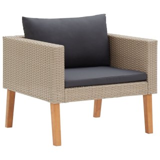  Pojedyncza sofa ogrodowa z poduszkami, rattan PE, beż Lumarko!
