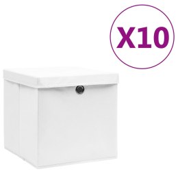  Pudełka z pokrywami, 10 szt., 28x28x28 cm, białe Lumarko!